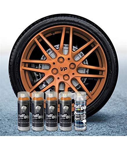 Pack Llantas Vinilo LIQUIDO Full Dip 4 Sprays Bronce Metalizado Brillo Cover