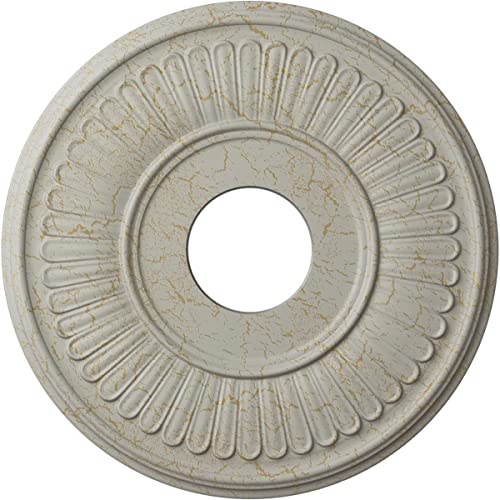 Image of Ekena Millwork Berkshire Ceiling Medallion, Pot of Cream Crackle