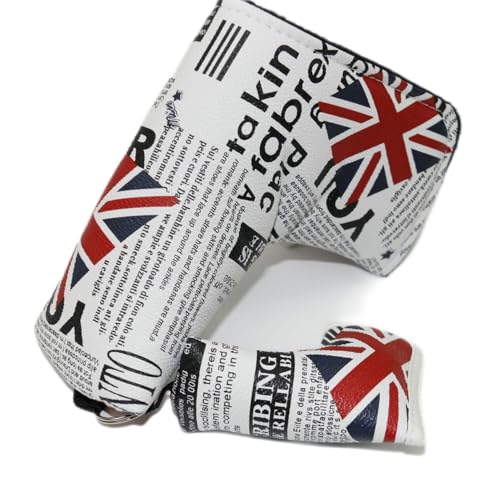 Golf Blade Putter Cover Magnetic Closure and Newspaper Mixed UK Flag Creative Pattern Golf Club Putter Headcover