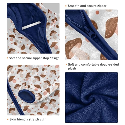 Mushroom Boys Fleece Coat,Children's Zip-Up Hoodie Jacket,Baby Warm Fashion Outerwear 3-10T,A1133723