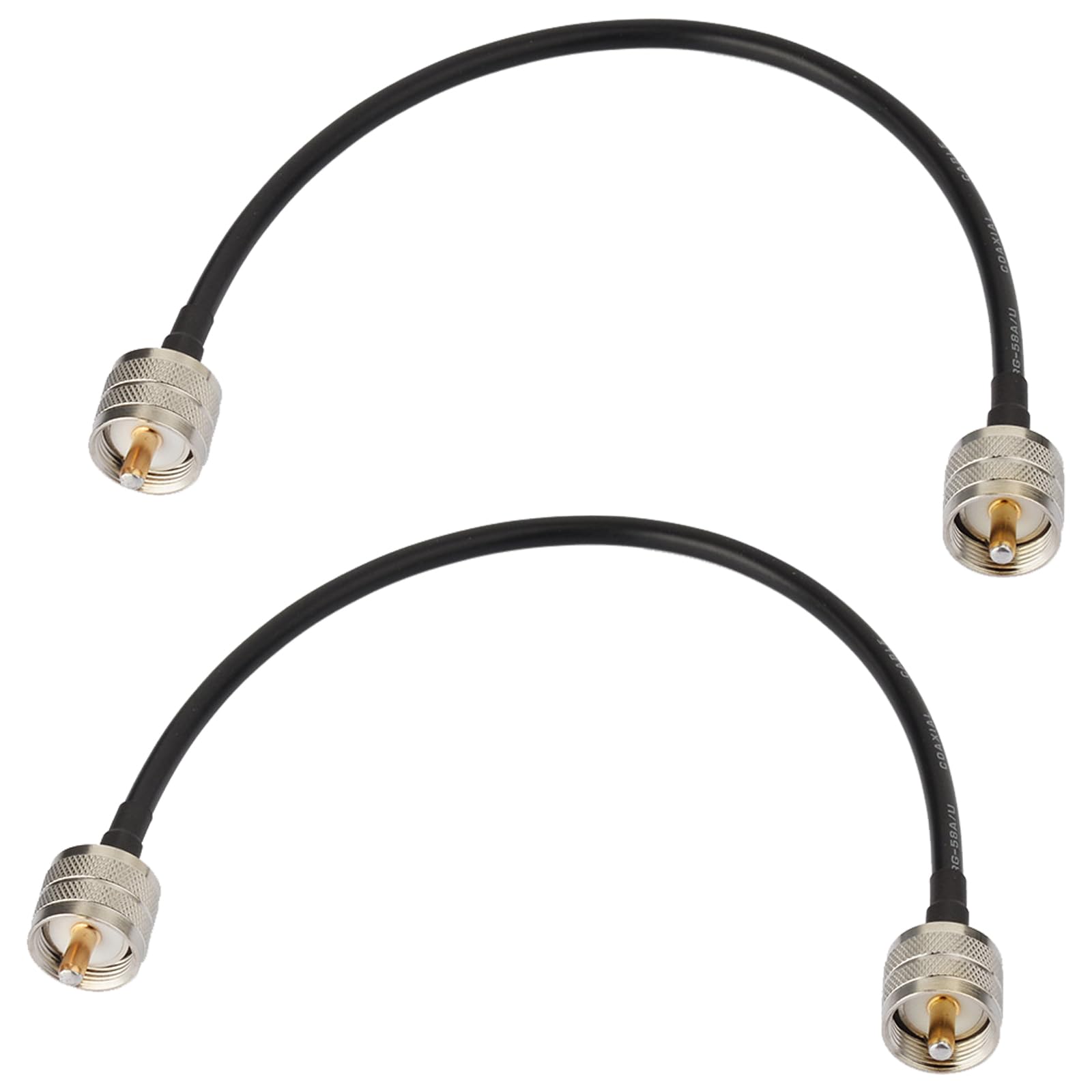 Cable PL259 UHF macho a macho Yuslao de 30 cm con conector coaxial digital RG58 paquete de 2 7