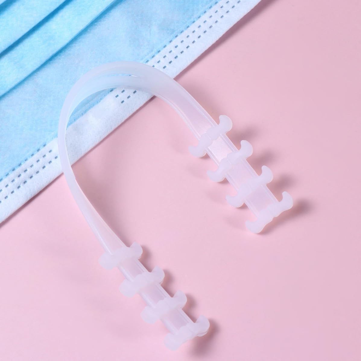 6pcs Silicone Mask Extension Straps with Adjustable Four-Gear Buckles for Men and Women, White Mask Rope Buckles Ensuring Good Seal and Comfortable Fit