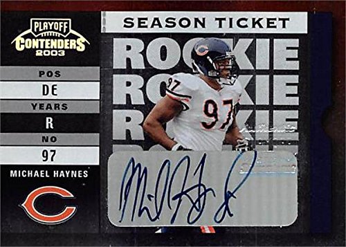 Sports Memorabilia Autograph Warehouse 344830 Michael Haynes Autographed Football Card - Chicago Bears 2003 Playoff Contenders No. 187 Rookie