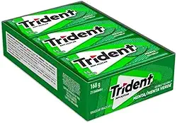 Chiclete Trident Sabor Menta Verde, Display com 21 Unidades