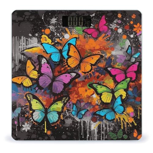 Báscula digital de baño con diseño de mariposas miniatura 1