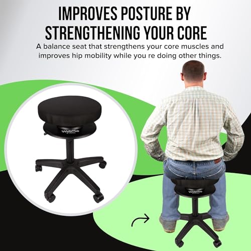Image of The Wobble Stool- Self Balancing Stool with 360 Degree Rotation, Promotes Healthy Posture to Relieve Back and Neck Pain, Lightweight Portable Seat Cushion (Large) - Weight Limit - 220LBS