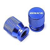 Motorcycle CNC Wheel Tire Valve Stem Caps Airtight Covers for GSX-R GSXR 600 750 1000 K1 K2 K3 K4 K5 K6 K7 K8 K9 (Blue)