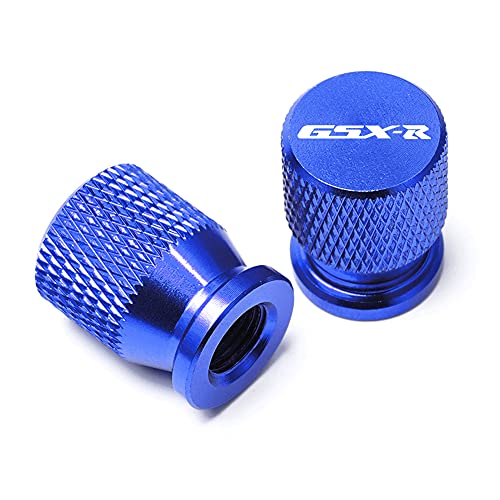 Motorcycle CNC Wheel Tire Valve Stem Caps Airtight Covers for GSX-R GSXR 600 750 1000 K1 K2 K3 K4 K5 K6 K7 K8 K9 (Blue)
