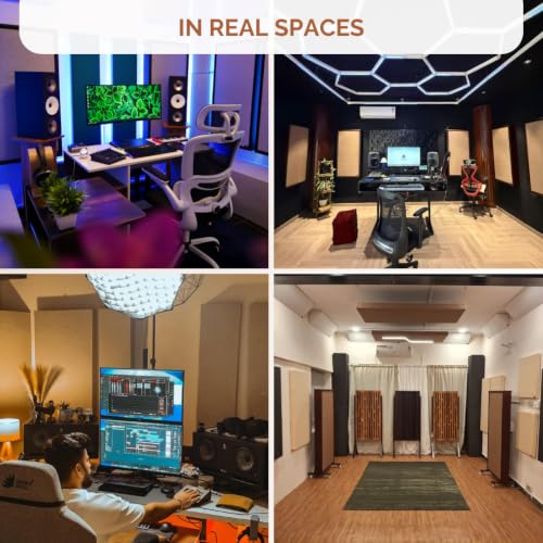 Image of Timber Acoustics | X14 Control Absorption Panels | Rockwool | German Pine | Room Acoustics & Soundproofing | 1' x 4' x 3 inch [Set of 3] NRC > 0.90 (Dark Grey)