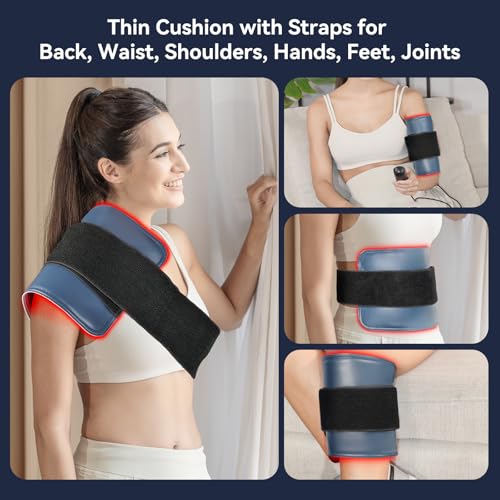 Hello Face Red Light Therapy Belt with 660nm & 850nm, Cordless Infrared Light Therapy Pad for Waist & Hips Pain Relief, Built-in 3000mAh Rechargeable Controller for Home Use - Image 4