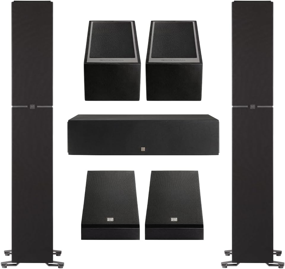 Definitive Technology Dymension Atmos Home Theater System - Bundle with (2) DM70 Towers, (1) DM30 Center Channel, (2) DM95 Rear Speakers and, (2) DM90 Atmos Speakers
