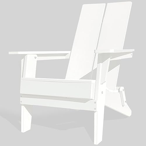 Silla Adirondack de gran tamaño  Silla plegable de plástico resistente para exteriores con soporte para tazas, silla Adirondack de resina para todo