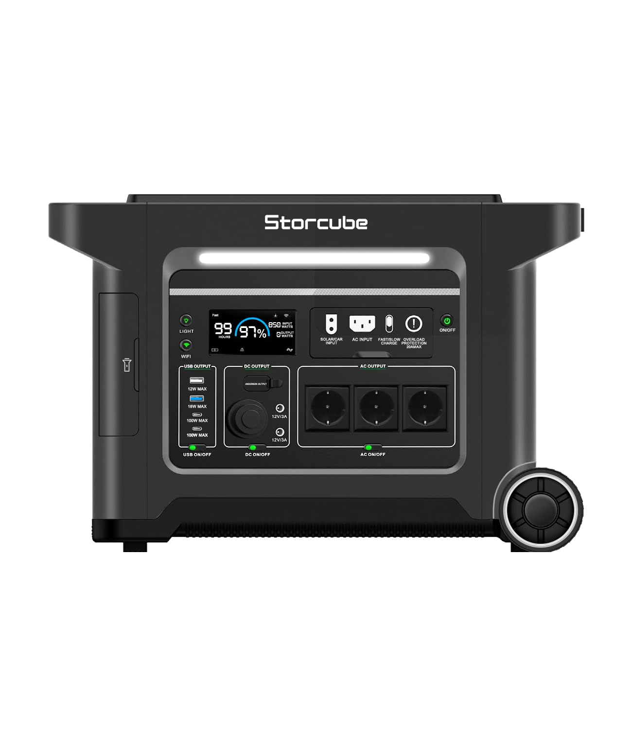 Système de Stockage Solaire S2500 Plus, Entrée olaire de 1200W, Charge AC de 2200W, Station d'énergie Portable de 2560Wh avec Prise AC 3300W, Contrôle via l'APP (micro-onduleur non inclus)