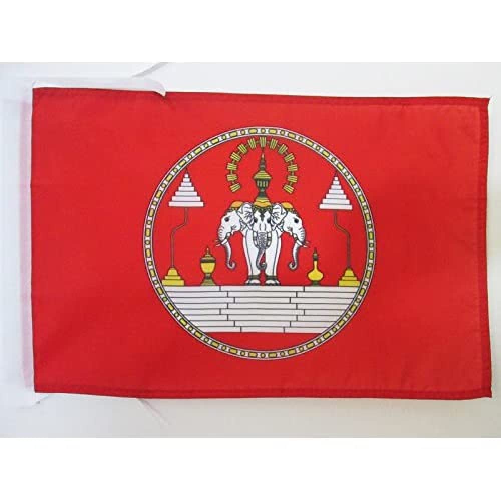 AZ FLAG - Royal Standard of Laos 1945-1975 Flag - 18'' x 12'' - 100% Polyester Laotian Kingdom Small Banner with Two Cords - Fade Resistant - Vivid Colors - 18x12 in - 45x30 Cm โ image 1