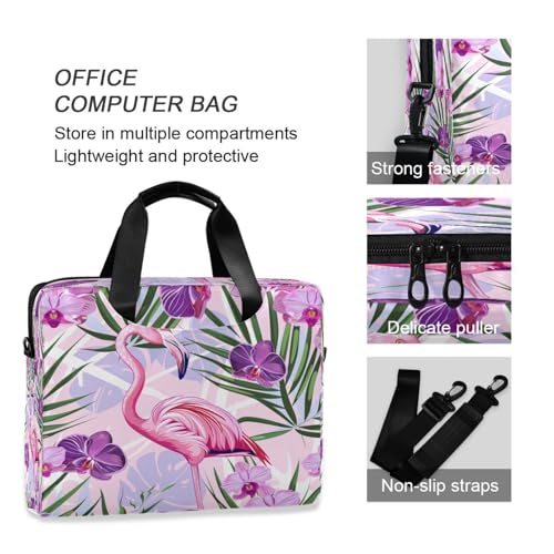 Maletín para laptop ALAZA con diseño rosa flamingo tropical miniatura 5