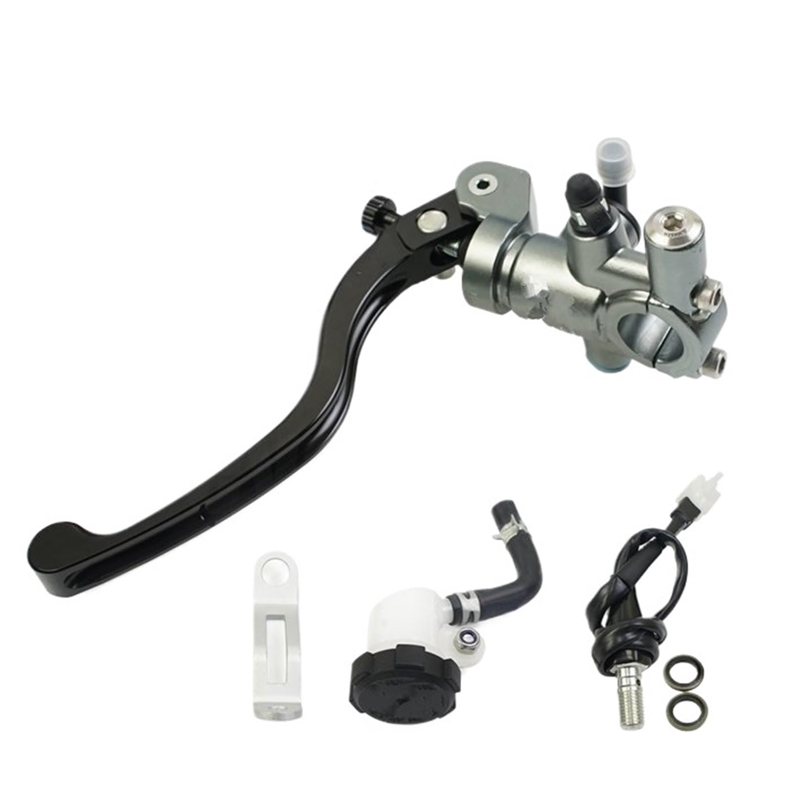 Ouvecr Grey Left 17.5Mm Motorbike Brake Levers Radial Mounting 14Mm 16Mm 17.5Mm 19Mm Motorcycle Brake Clutch Master Cylinder Lever(Grey Left 17.5Mm)