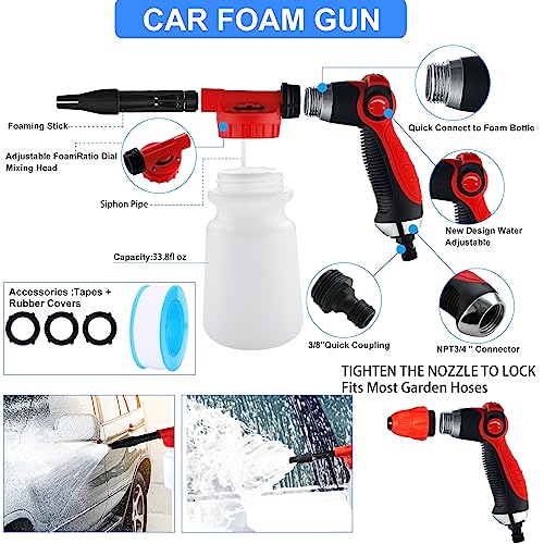 27Pcs Car Wash Cleaning Kit with Foam Gun, Car Detailing Kit, Auto Detail Supplies Tools With Wheel Drill Brush Set, Car Polishing Kit, Car Detailing Brush Set for Tires, Wheels, Interior & Exterior - Image 5