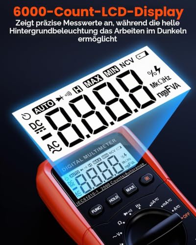 Crenova MS8233D Multimeter DC AC Voltmeter Ohm Volt Amp Tester für Spannung Strom Widerstand...