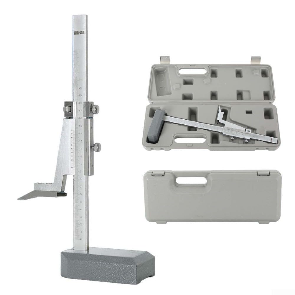 Medidor de altura Vernier de acero 0-200 mm, 0-300 mm, regla de precisión de 0,02 mm, herramienta de medición de acero al carbono endurecido para diseño de taller de mecanizado (0-200 mm)