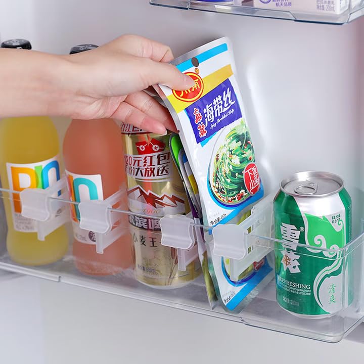 Image of Primechoice Fridge Storage Divider | Adjustable Organiser Rack for Sachets, Seasoning & Sauce Packets | Space Saving Kitchen, Desk & Bathroom Separator (Pack Of 6)