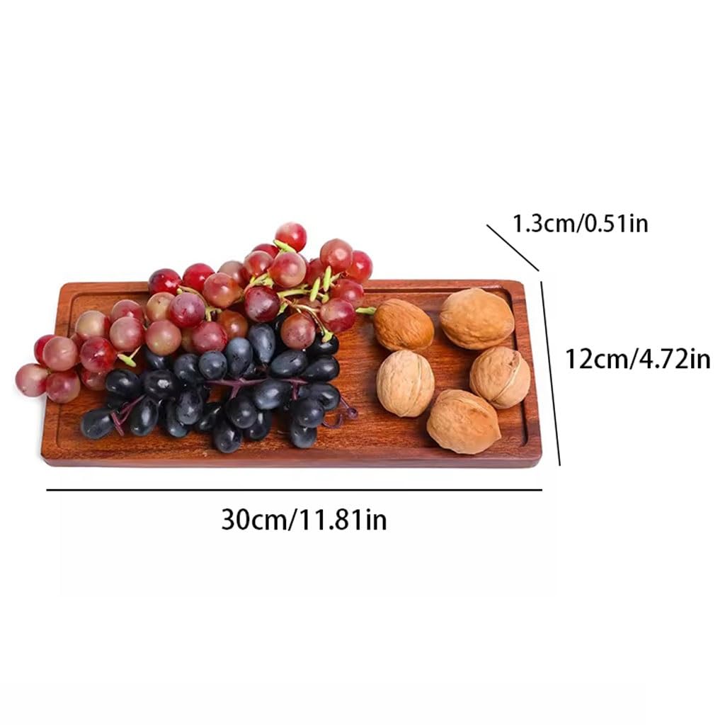 Bandeja Rectangular para Servir, Bandeja de Burbujas secas, Bandeja de té de Nogal, Bandeja de Madera Maciza para el hogar, Bandeja para postres de Frutas, bandejas para Comer en el Regazo