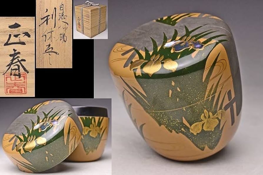 Amazon.co.jp: 荒井正春 白漆 八ツ橋 利休 棗 共箱 ☆ 輪島塗