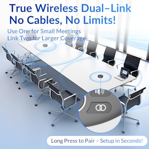 Image of FreeChat Speakerphone, Conference Speaker with 4 Mics, 360 Enhanced Voice Pickup | AI Noise Reduction, AI Echo Cancellation, Auto Volume Balance, Plug & Daisy Chain, Full-Duplex Calling