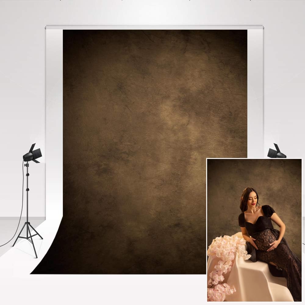 Kate Brown Photography Background 2x2m Dark Brown Gradient Photo Studio Background Retro Portrait Photography Photo Booth Props Custom Backdrop for Wedding Decorations - 1