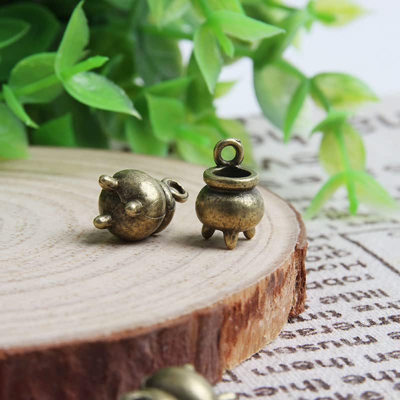 Acxico 30pcs cauldron Charms Antique Silver Tone cauldron charm pendants 12x9mm - Image 4