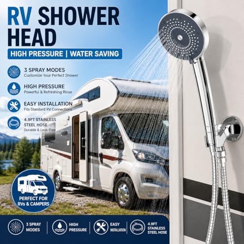 Cabezal de ducha para RV con manguera y filtro integrado miniatura 3