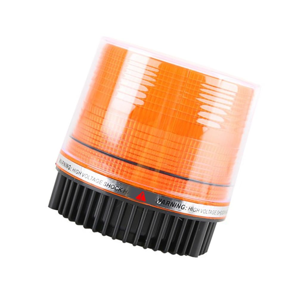 Riloer Luz de baliza intermitente de emergencia LED, 18 luces LED de advertencia con base magnética de 12 V, 1 unidad de luces estroboscópicas de seguridad de color ámbar