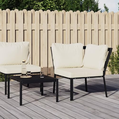 Tidyard Silla Jardin,Silla jardín cómoda,Sillon Jardin,Sillas de Patio,Silla Jardin Exterior,Silla de jardín Acero con Cojines Color Arena 76x76x79 cm