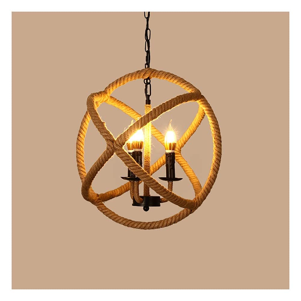 KXEcoLife Ceiling Lights Chandeliers Vintage Light，Ceiling Lighting， Hemp Rope Chandelier, Hand-Woven Creative, Anti-Rust and Durable, Firm Stable，for Dining Room, Kitchen,#6 Interesting