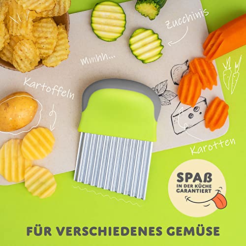 Foto von Villkin Wellenschneider für Gemüse und Obst - Riffelmesser aus Edelstahl für die schönsten Schnittmuster - Spülmaschinenfest