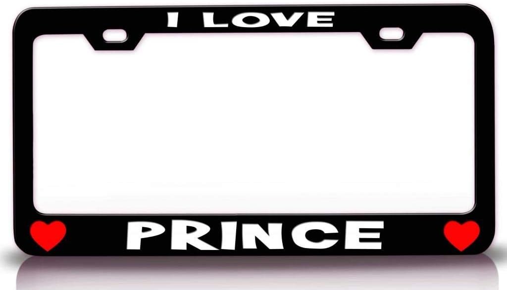 I Love Prince Romantic Metal Car SUV Truck License Plate Frame Bl d59