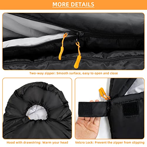 ACTIVE FOREVER Rectangular Sleeping Bag 3 Seasons - Lightweight Camping Sleeping Bags for Kids and Adults Indoor & Outdoor, Sleeping bag with Compression Sack for Hiking Backpacking - Image 6