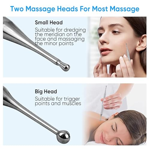 Acupuncture Pen, Facial Reflexology Tools, Stainless Steel Dual Head Ear And Body Point Probe Massage Tool #TOP3