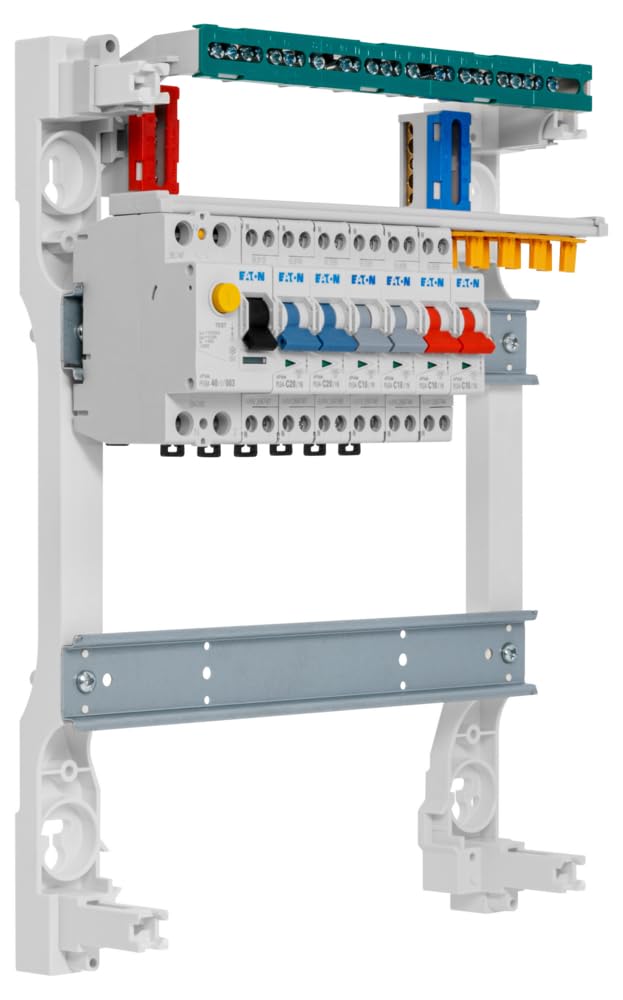 EATON - Tableau 2 rangées pré-équipé 1 inter. diff. 40A type AC + 6 disjoncteurs