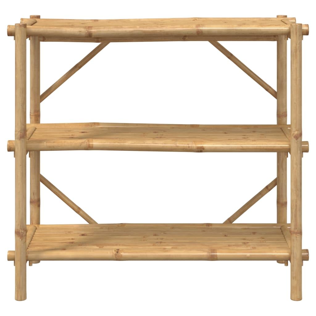 Bambusowy regał magazynowy z 3 półkami 100 x 40 x 90 cm, naturalny, otwarty regał na książki, regał stojący, regał wtykowy, miejsce do przechowywania w biurze, korytarzu, piwnicy, warsztacie