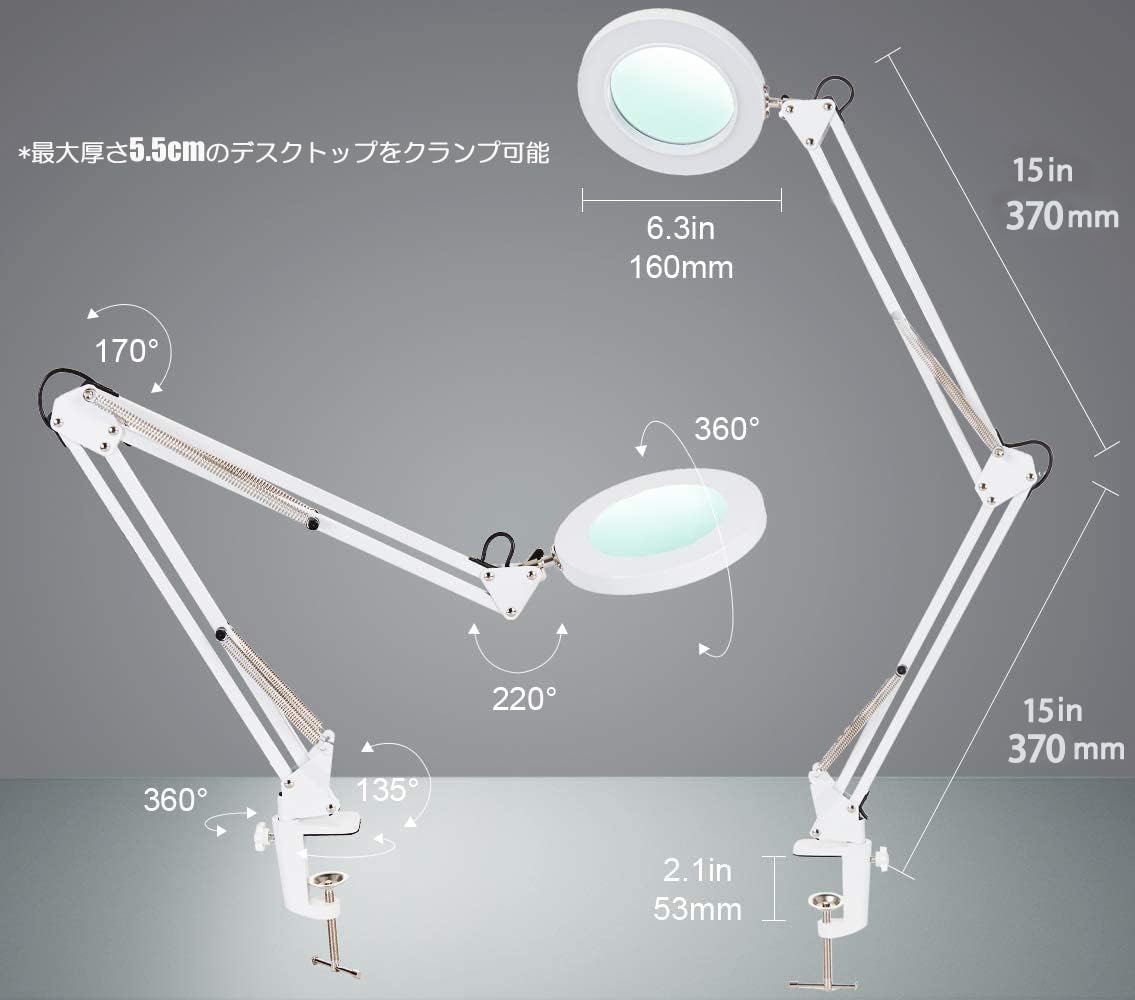 Amazon.co.jp: QaaJaa 拡大鏡 スタンド ライト付き led ルーペ