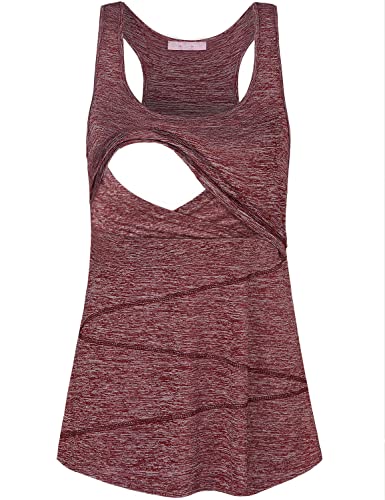 Image of Joymom Maternity Summer Cool Sleeveless Nursing Tank Tops Breastfeeding Shirts