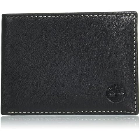 Timberland Men's Leather Passcase Security RFID Wallet, Black, One Size Cover