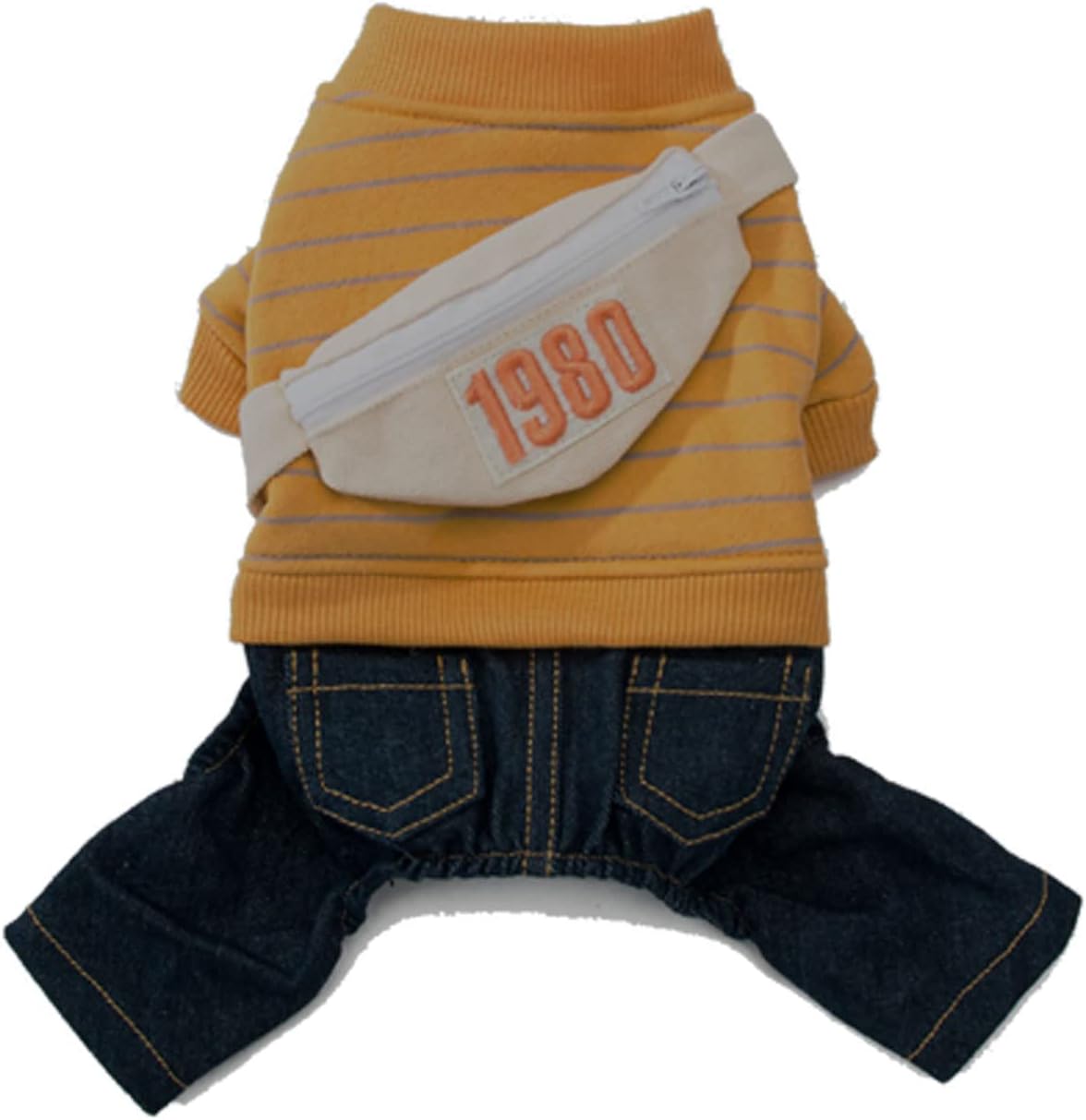 Dog Denim Clothes Pet Adorable Sweatshirt & Jeans Outfits for Medium Small Dogs Puppy Jumpsuit Cat Pants
