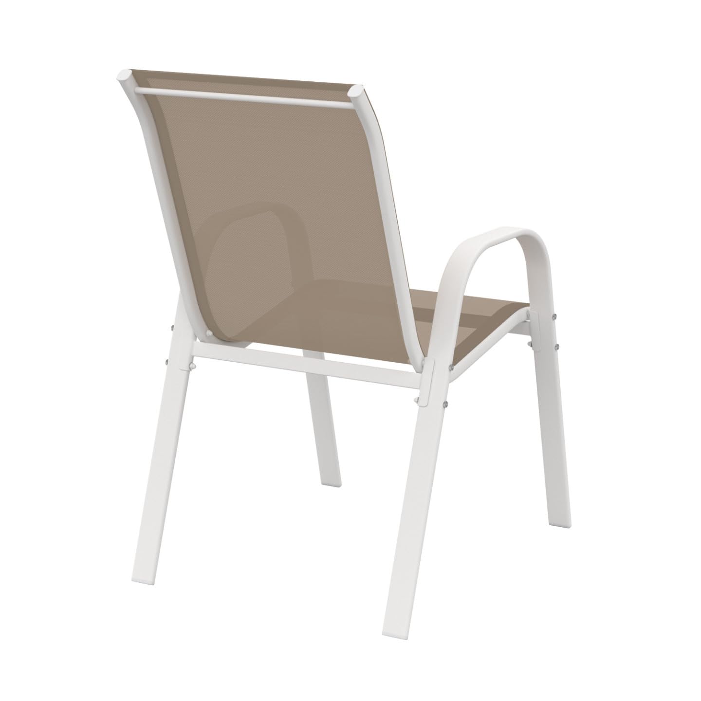 IDMarket - Lot de 6 chaises de Jardin LYMA métal et textilène empilables Blanc et Beige