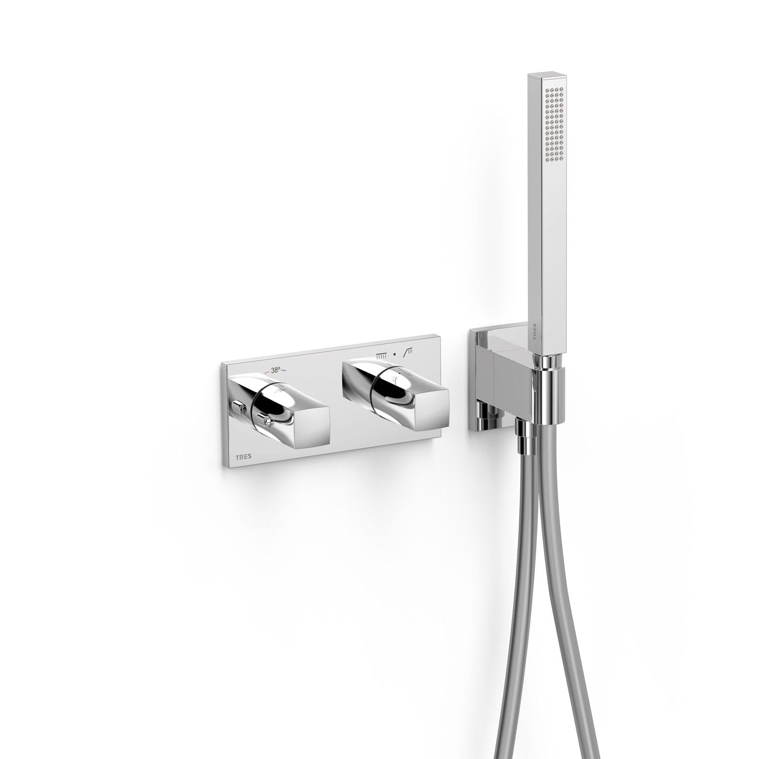 TRES 30725201 B-SYSTEM Grifo Termostático Empotrado de 2 Vías Color Cromo