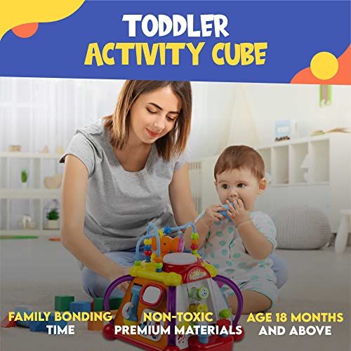 Toysery Baby Activity Center – Toddler Kids Learning & Skill Development Cube with Lights & Music. Enhance Skill Development with a 15 in 1 Game Functions Toy - Thumbnail 4