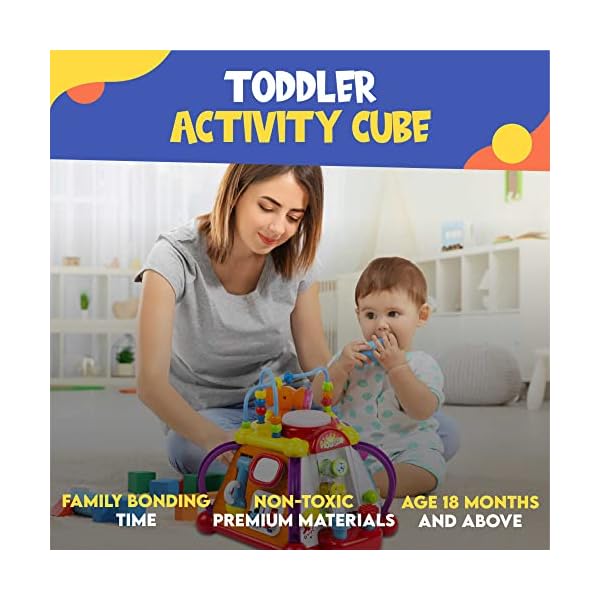 Toysery Baby Activity Center – Toddler Kids Learning & Skill Development Cube with Lights & Music. Enhance Skill Development with a 15 in 1 Game Functions Toy - Image 5