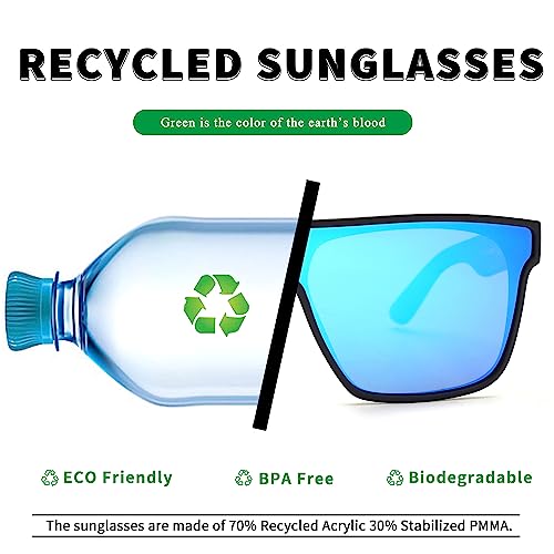 Image of GLINDAR Oversized Square Polarized Sunglasses for Men Women, One Piece Shield Shades UV400 Protection