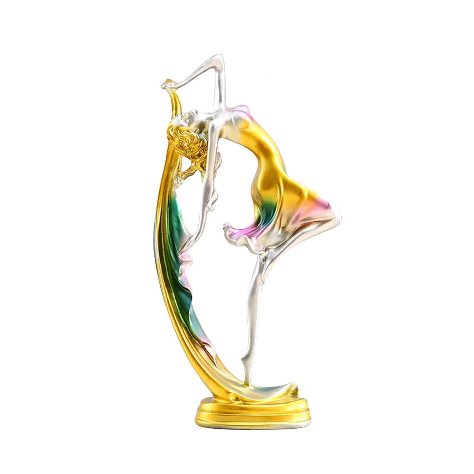 JJJing5 Decor Dancing Girl Statue Home Decoration Ballet Statues Sculpture Art Figurine Nightstand Accessories(Color,L)