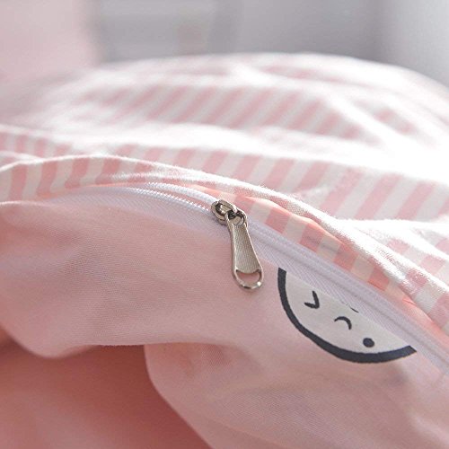 Aojim Duvet Cover Set Pure Cotton Cute Pink Anime Bedding Set 3 Pcs With Zipper Closure, 1 Kawaii Strawberry Duvet Cover And 2 Pillowcases, Japanese Style Quilt Cover Queen, No Comforter #TOP7